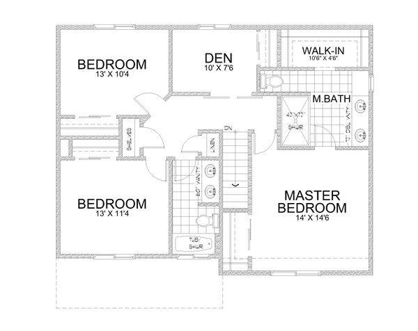 Contemporary Floor Plan - Upper Floor Plan #112-202