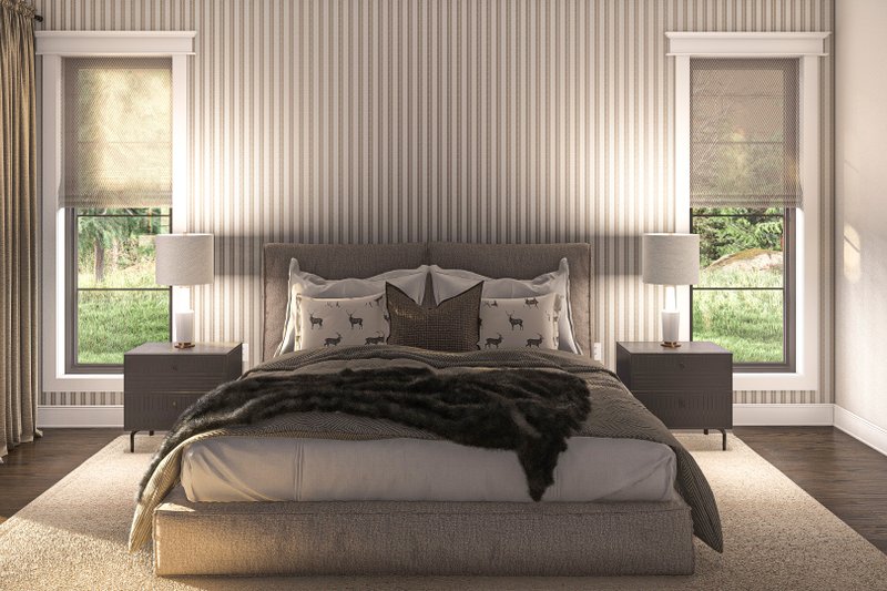 House Blueprint - Interior - Master Bedroom for Modern House Plan #455-464 - 5 bed, 4.5 bath