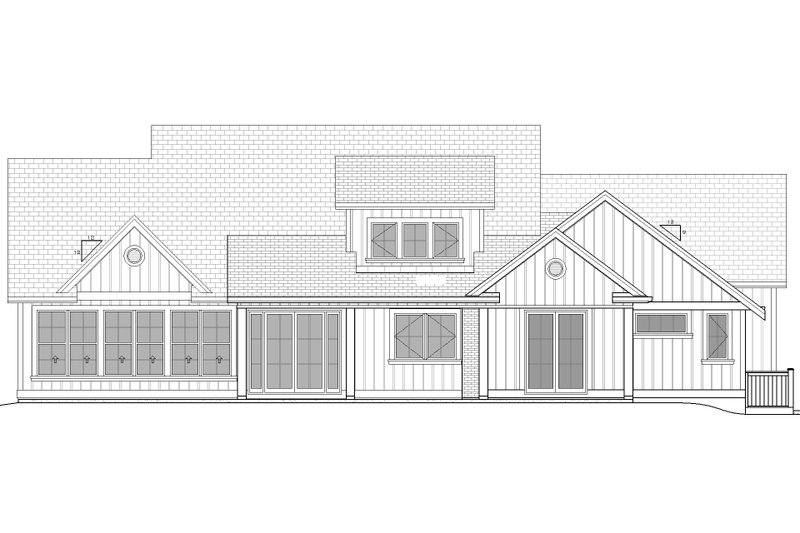 Home Plan - Exterior - Rear Elevation for Farmhouse House Plan #1086-9 - 4 bed, 2.5 bath