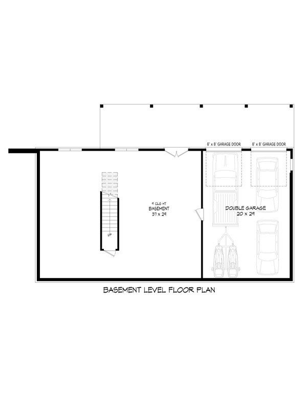 Ranch Floor Plan - Lower Floor Plan #932-677