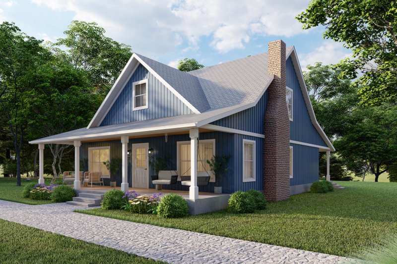 Architectural House Design - Exterior - Front Elevation 3 for Farmhouse House Plan #1117-20 - 2 bed, 2.5 bath