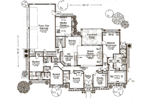 Floor Plan - Main Floor for European House Plan #310-983 - 4 bed, 3.5 bath