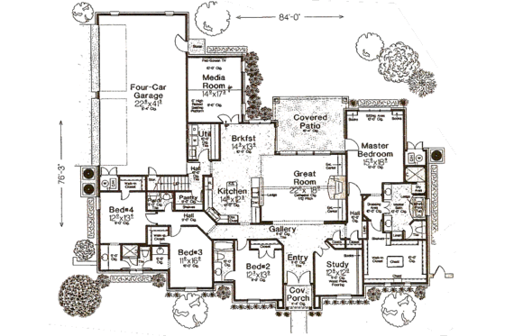 Floor Plan - Main Floor for European House Plan #310-983 - 4 bed, 3.5 bath