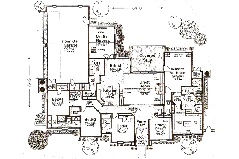 Dream House Plan - Floor Plan - Main Floor for European House Plan #310-983 - 4 bed, 3.5 bath