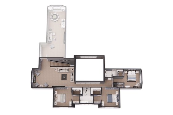 Floor Plan - Upper Floor 1 for Farmhouse House Plan #51-1240 - 4 bed, 3.5 bath