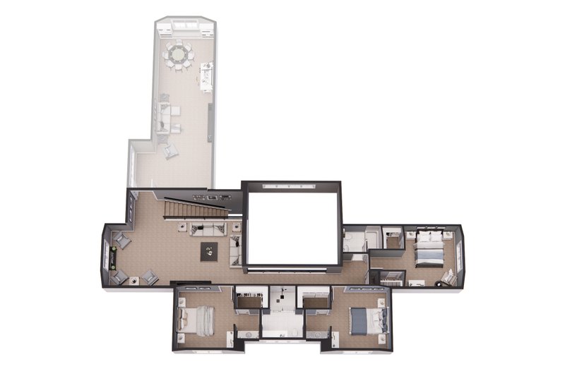 Architectural House Design - Floor Plan - Upper Floor 1 for Farmhouse House Plan #51-1240 - 4 bed, 3.5 bath