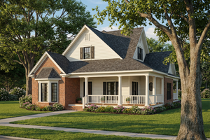 Country Exterior - Front Elevation Plan #17-1031