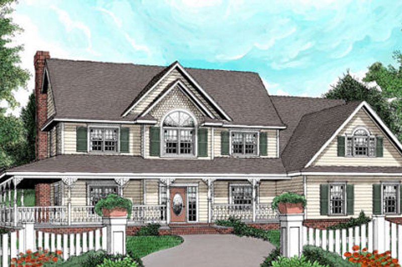 Country Style House Plan - 4 Beds 2.5 Baths 2579 Sq/Ft Plan #11-117