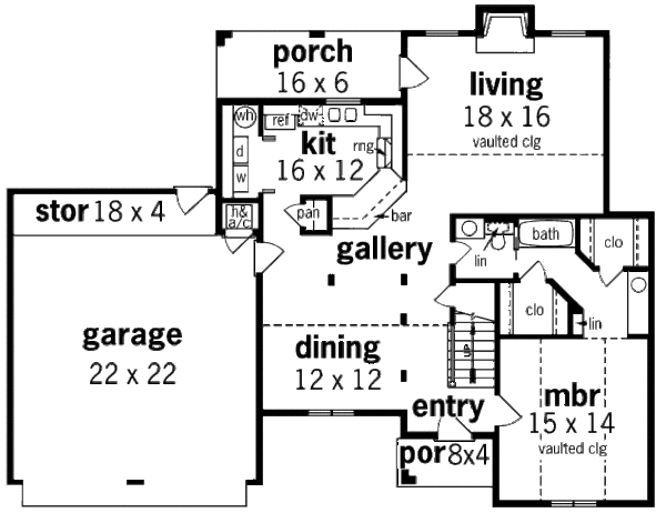 Dream House Plan - Traditional Floor Plan - Main Floor Plan #45-324
