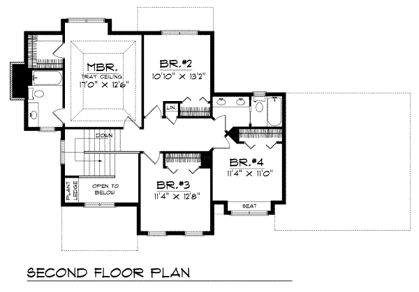 Southern Floor Plan - Upper Floor Plan #70-257