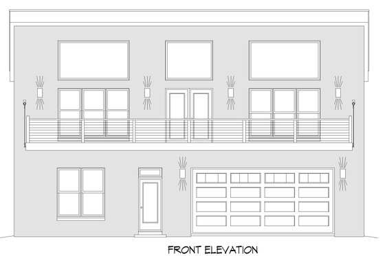 Exterior - Front Elevation 3 for Contemporary House Plan #932-946 - 3 bed, 3 bath
