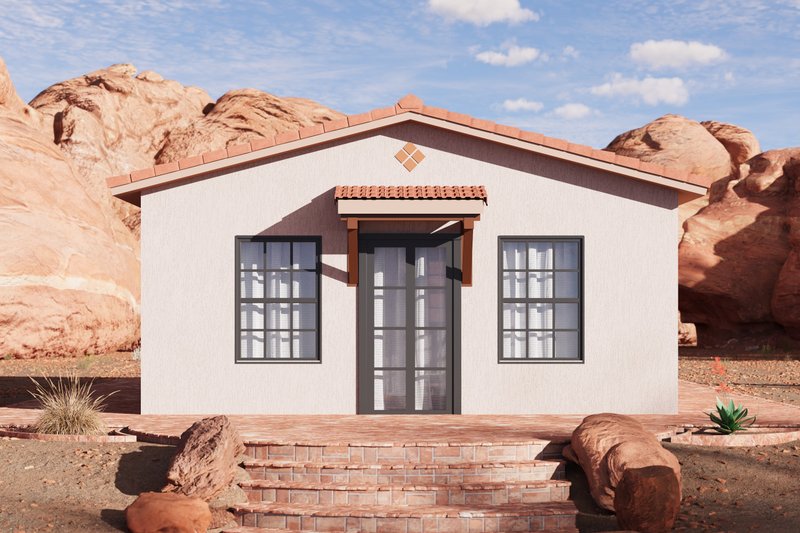 Adobe / Southwestern Style House Plan - 1 Beds 1 Baths 553 Sq/Ft Plan #1106-130 Exterior