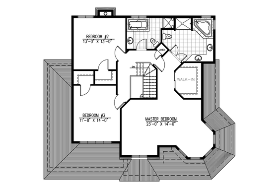 Floor Plan - Upper Floor for Victorian House Plan #138-196 - 3 bed, 2.5 bath