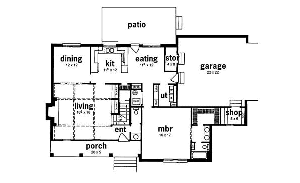 Country Floor Plan - Main Floor Plan #36-191