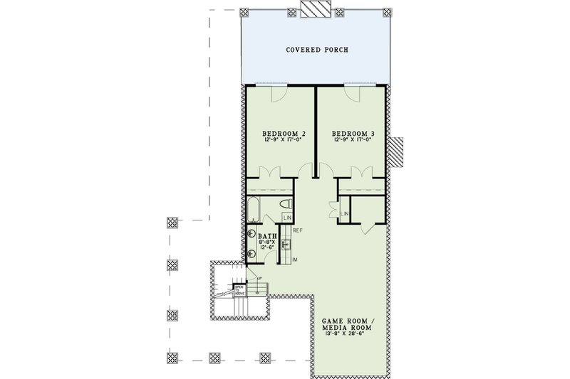 Home Plan - Floor Plan - Lower Floor for Country House Plan #17-2533 - 3 bed, 2.5 bath