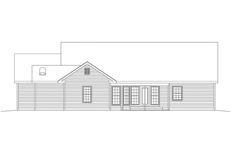 Dream House Plan - Exterior - Rear Elevation for Ranch House Plan #57-237 - 4 bed, 2 bath