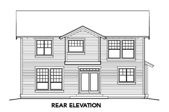Exterior - Rear Elevation for Craftsman House Plan #48-387 - 4 bed, 2.5 bath
