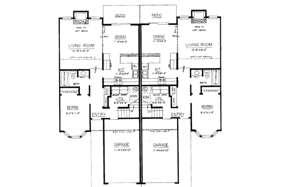 Floor Plan - Main Floor for Modern House Plan #303-200 - 3 bed, 2 bath