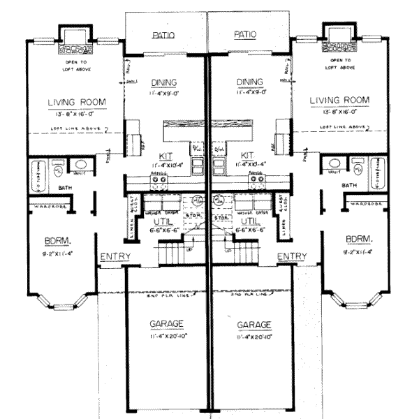 Floor Plan - Main Floor for Modern House Plan #303-200 - 3 bed, 2 bath