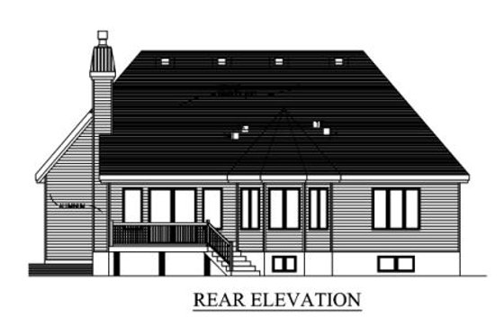 Exterior - Rear Elevation for European House Plan #138-317 - 3 bed, 1 bath
