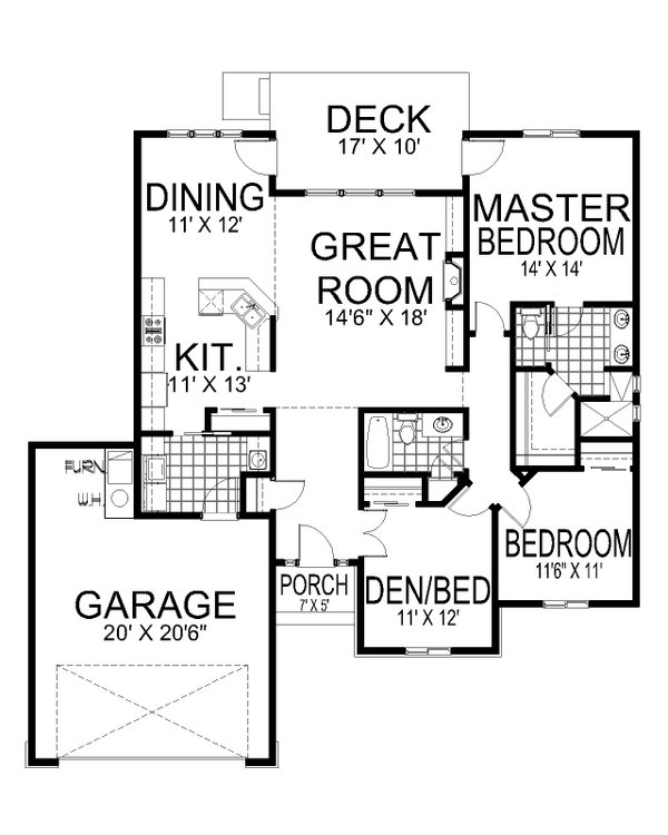 Craftsman Floor Plan - Main Floor Plan #112-275