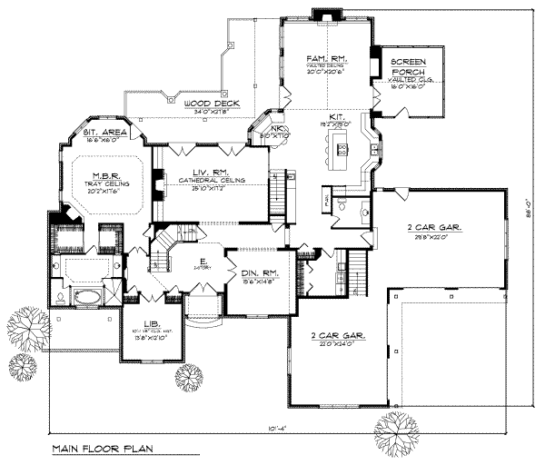 Home Plan - European Floor Plan - Main Floor Plan #70-544