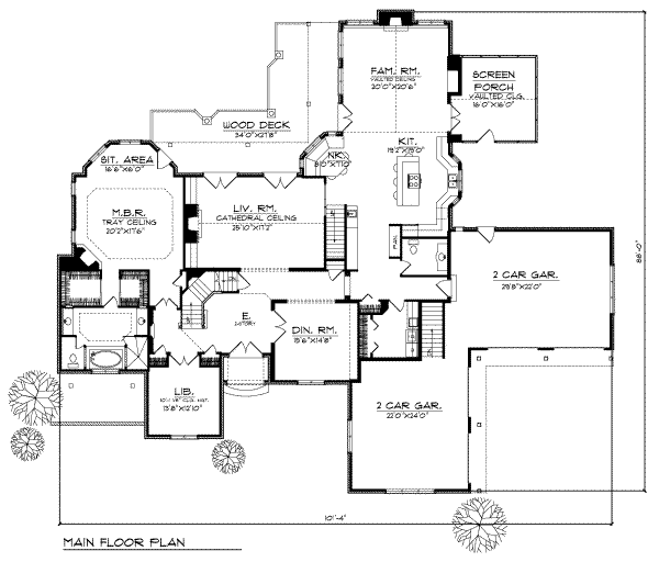 European Floor Plan - Main Floor Plan #70-544