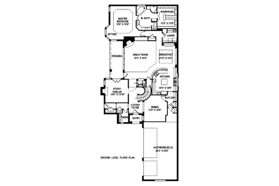 Floor Plan - Main Floor for European House Plan #141-291 - 3 bed, 2.5 bath