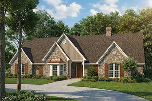 Exterior - Front Elevation 3 for Ranch House Plan #17-575 - 5 bed, 4.5 bath