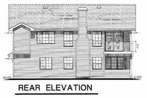 Exterior - Rear Elevation for Farmhouse House Plan #18-210 - 3 bed, 2 bath