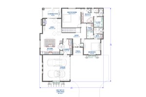 Floor Plan - Main Floor for Cottage House Plan #1069-27 - 2 bed, 2.5 bath