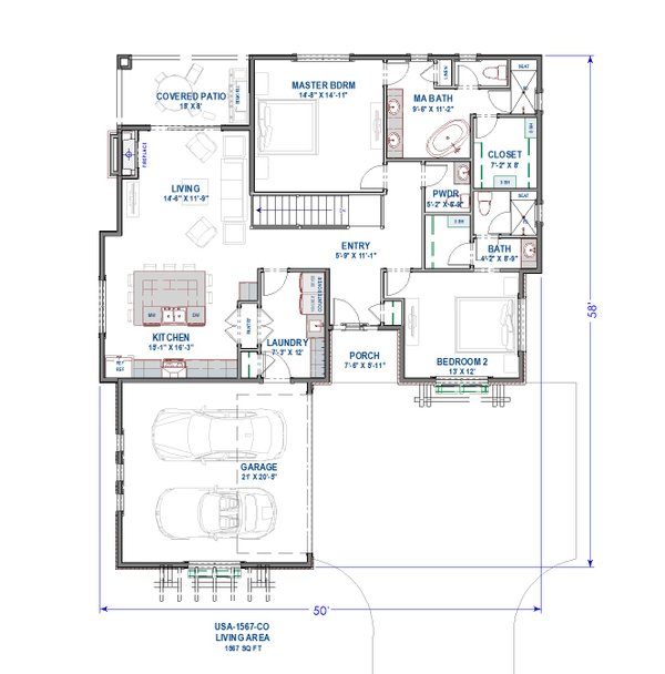 Home Plan - Cottage Floor Plan - Main Floor Plan #1069-27