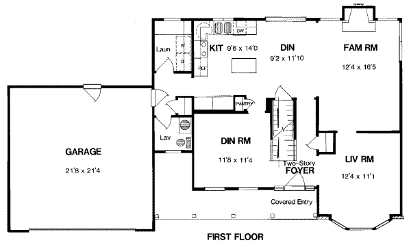 Traditional Floor Plan - Main Floor Plan #316-118