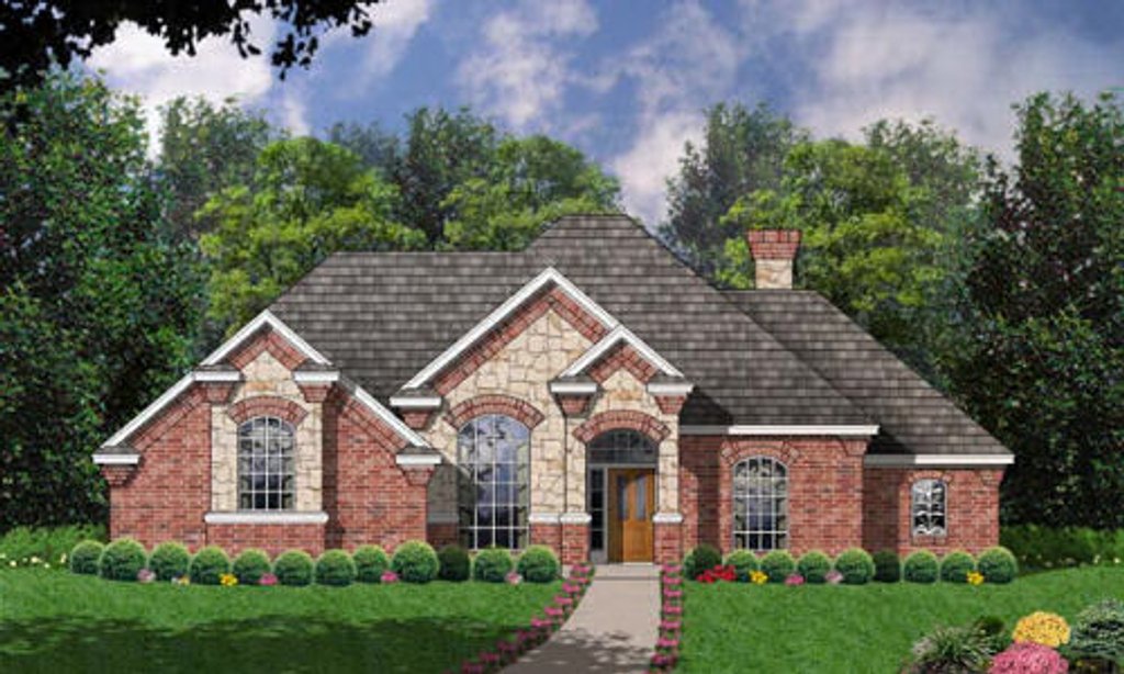 European Style House Plan - 4 Beds 2 Baths 2156 Sq/Ft Plan #40-160