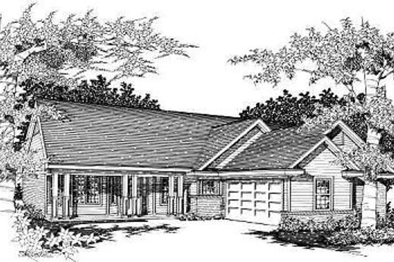 Exterior - Front Elevation for Traditional House Plan #329-187 - 3 bed, 2 bath