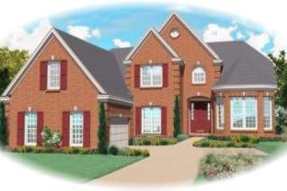 Exterior - Front Elevation for European House Plan #81-1076 - 4 bed, 3 bath