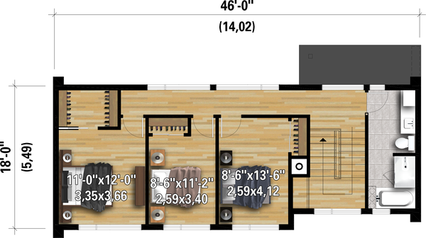 House Plan Design - Cottage Floor Plan - Upper Floor Plan #25-4934