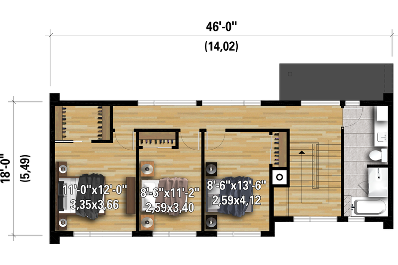 Dream House Plan - Floor Plan - Upper Floor for Cottage House Plan #25-4934 - 3 bed, 1.5 bath