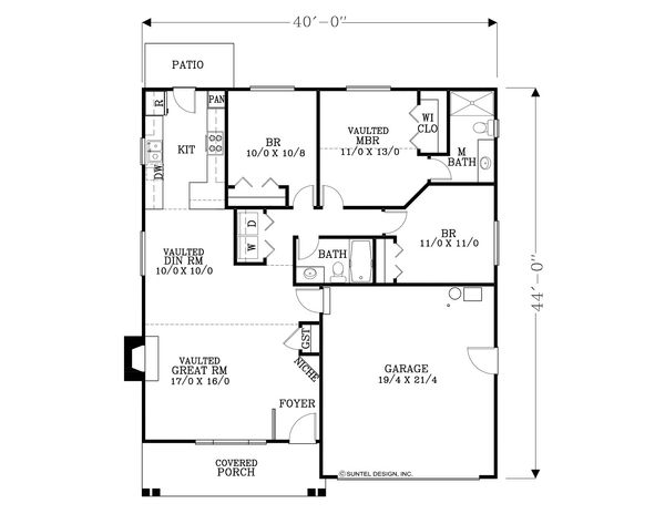 Craftsman Floor Plan - Main Floor Plan #53-601