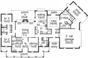 Southern Style House Plan - 3 Beds 2.5 Baths 2494 Sq/Ft Plan #15-250 