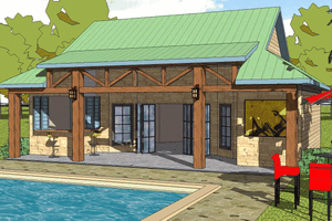 Southern Exterior - Front Elevation Plan #8-153