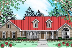 Country Exterior - Front Elevation Plan #42-402
