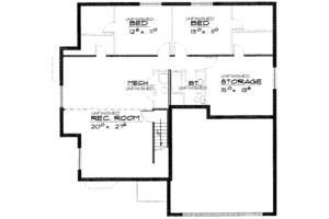 Floor Plan - Lower Floor for Traditional House Plan #308-143 - 3 bed, 2 bath