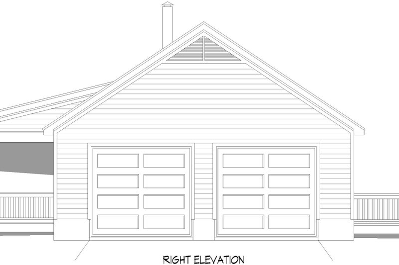 Architectural House Design - Exterior - Other Elevation 1 for Farmhouse House Plan #932-1107 - 2 bed, 3 bath