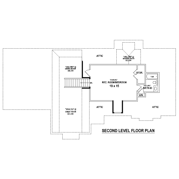 Traditional Floor Plan - Upper Floor Plan #81-13894