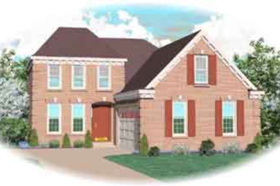Exterior - Front Elevation for Colonial House Plan #81-499 - 3 bed, 2.5 bath