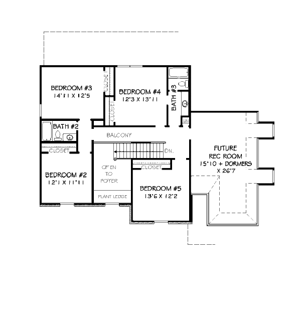 European Floor Plan - Upper Floor Plan #424-33