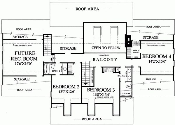 Southern Floor Plan - Upper Floor Plan #137-152