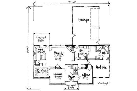 Floor Plan - Main Floor for European House Plan #308-230 - 5 bed, 4 bath