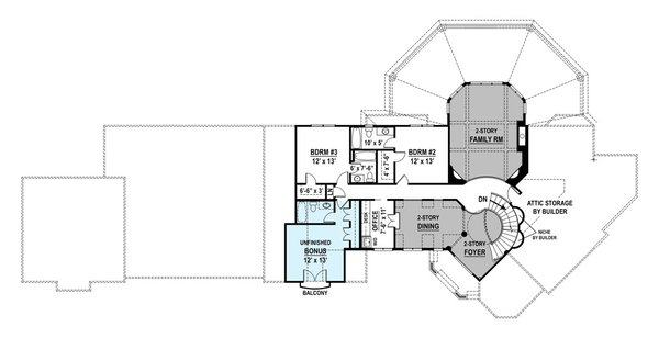 European Floor Plan - Upper Floor Plan #119-442